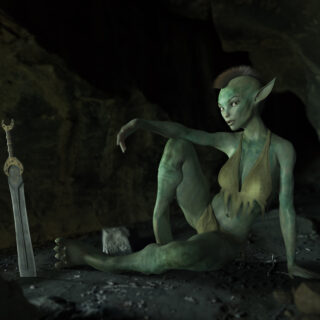 Jade Elf in the Grotto